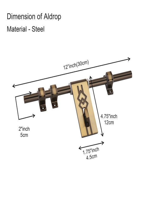 كومباس مجموعة كاملة من ملحقات تركيب الأبواب المزدوجة الثقيلة من الفولاذ المقاوم للصدأ من كومباس سيكو (قطعة واحدة للفتح، مزلاج واحد، 4 مقابض، مزلاجان برجيان، قطعتان لإيقاف الباب | 12 بوصة | لمسة نهائية عتيقة) - Image 4